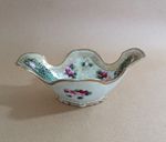 Hand Painted Antique Porcelain Nippon Bowl With Spider Webs and Flowers 7 1/4"