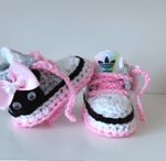 Minnie Minnie BABY CROCHET SHOES YOURS BABY'S NAME TRAINERS HANDMADE SNEAKERS 