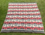 Vintage Wool Blanket 59” x 67” Mid Century Modern Retro Picnic Camping Aztec VW