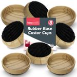 8 Castor Cups Rubber Base Floor Protectors Non-Slip Furniture Sofa Chair Pads