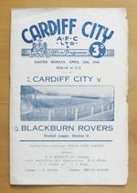CARDIFF CITY v BLACKBURN ROVERS 1948/1949 Fair/Good Condition Football Programme