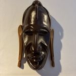 African Wooden Tribal Mask – Polished Beeswax Finish Wall Art 18cm