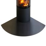 Fireplace Black Hearth Protection Log Burner Corner Metal Matt Teardrop 100x100