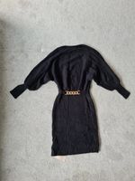 Emery Rose Women’s Black Knitted Dress Tunic Long Sleeve Puff Gold Detail S/UK8