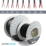 AUTOWIRING FLAT TWIN 2 Core PVC Cable 12V 24 Thin Wall Wire Automotive Red Black