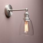 5.6" Glass Shade Retro Industrial Bathroom Bar Wall Lamp Wall Sconce Light