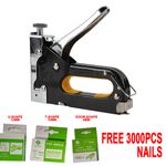 POWERFUL HEAVY DUTY TACKER STAPLE GUN WOOD CRAFT UPHOLSTERY STAPLER +3000 STAPL