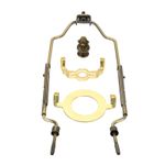 Lamp Harp Kit with Finial, Adjustable Lamp Shade Holder with Light Base, Bronze