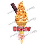 Biscoff Flake Single Cone Ice Cream Sticker Whippy Van (Choose Size)