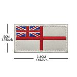 British Royal Navy White Ensign Flag Patch RN Badge Hook & Loop Insignia UK
