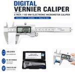 Digital Vernier Caliper Micrometer Gauge 6" 150mm Steel Accurate Measuring Tool