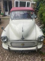 1957 Morris Minor Convertible – Old English White, Red Soft Top, Trafficators
