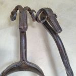 Rams head wrought iron poker and tongs with twist handmade fire farmhouse style