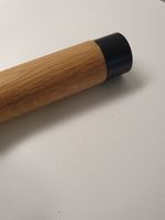 Handrail Stair Rail - Round Oak with Black Round Brackets and Flat Ends