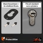 TVL Dead Lock / Hook Lock Escutcheon With 2 Rivets (IN BLACK)