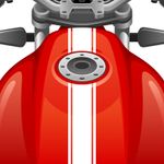 Cafe Racer Motorcycle Triple Racing Stripes, Tank Fairing Helmet Mudguard