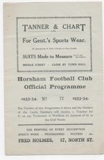 1933/34 Sussex County League - HORSHAM v. BEXHILL