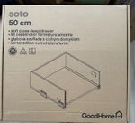 Essentials Drawer Box Deep Bi Material Matt Grey Soft Close Slimline Sides 500mm