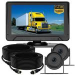 Truck Camper Van Motorhome Rear View 7" FHD Monitor+2*4PIN AHD Reversing Cameras