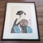 Kitagawa Utamaro Japanese Woodblock Print Woman with Fan
