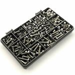 360 ASSORTED PIECE A2 M5 FULLY THREADED BOLTS NUTS WASHERS SCREWS STAINLESS KIT