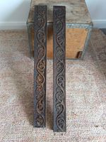Antique Carved Oak Floral Wooden Edging Panels