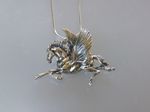 Pegasus necklace sterling silver pendant & chain Made in USA HANDMADE by artist