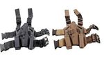 Black/Tan Right Leg Holster w/ Magazine Torch Pouch For Glock 17 19 22 23 31 32