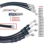 40cm-220cm Black Hydraulic Brake Hose DOT oil Pipe Line Braided Cable Honda UK