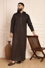 Moroccan Hooded Cotton Blend Long Sleeve - Thobe Jubba Ramadan Eid Special