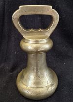 Antique 14lb Brass Bell Weight Doorstop Marked to Base Unknown 21.5cmH