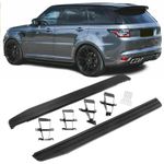 FOR RANGE ROVER SPORT L494 & L405 13-22 SIDE STEPS RUNNING BOARDS BLACK + SLIVER