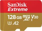 SanDisk 128GB Extreme microSDXC UHS-I A2 V30 U3 190MB/s SD Adapter 4K