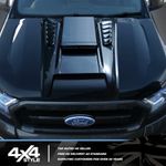 FITS FORD RANGER  BONNET SCOOP VENT HOOD COVER 16 22 GLOSS BLACK ABS FULL SIZE