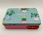 Fabulous Cath Kidston London Plant Pots Pattern Small Tin with Hinged Lid - VGC