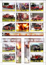 Stamp sheet+blocks Isle of Man 2010 British Fire Department Firefighters #10
