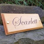 Horse Stable Name Plate Wooden Door Plaque (Edwardian Font) Custom Made