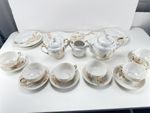 Vintage Japanese Kutani Porcelain Tea Set for Six – Hand Painted Gold/White