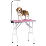 PawHut Foldable Dog Grooming Table Adjustable Arm for Small Dogs 81x49x80 cm