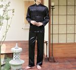 Chinese Oriental Mens Martial Kung Fu Black Dragon Pyjamas Pajama Set
