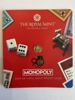 Royal Mint 1/40oz Gold Monopoly 90th Anniversary 2025 Proof Coin Limited 1250 