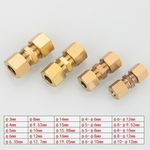 Brass Straight Compression Fitting Equal Reducing Gas Oil Tube Connector Adapter