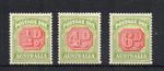 Australia 1938 Postage Due 1/2d, 4d and 6d SG D112, D116 and D117 MH