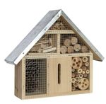 Insect Wooden Hotel Metal Roof Nest Home Bee Keeping Bug Garden Ladybird Box 24