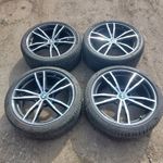 GENUINE 19 BMW 704M ALLOY WHEELS F SERIES 3 SERIES 5 X 120 EXCELLENT TYRES