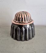 A delightful 19thC ribbed copper domed tin jelly mould in excellent condition.