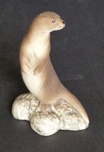 Vintage Highbank Porcelain Standing Otter Figurine Lochgilphead Scotland Bisque