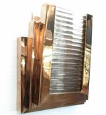 Vintage Old Art Deco Skyscraper Brass & Glass Rod Ship Light Wall Sconces Lamp