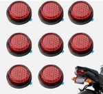 6PCS Self‑Adhesive Motorcycle Reflectors – 22mm Red Safety Stick‑On Set