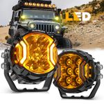 AUXBEAM LED Driving Light Pods 3" 108W Spotlight Side Shooter Amber DRL For Jeep